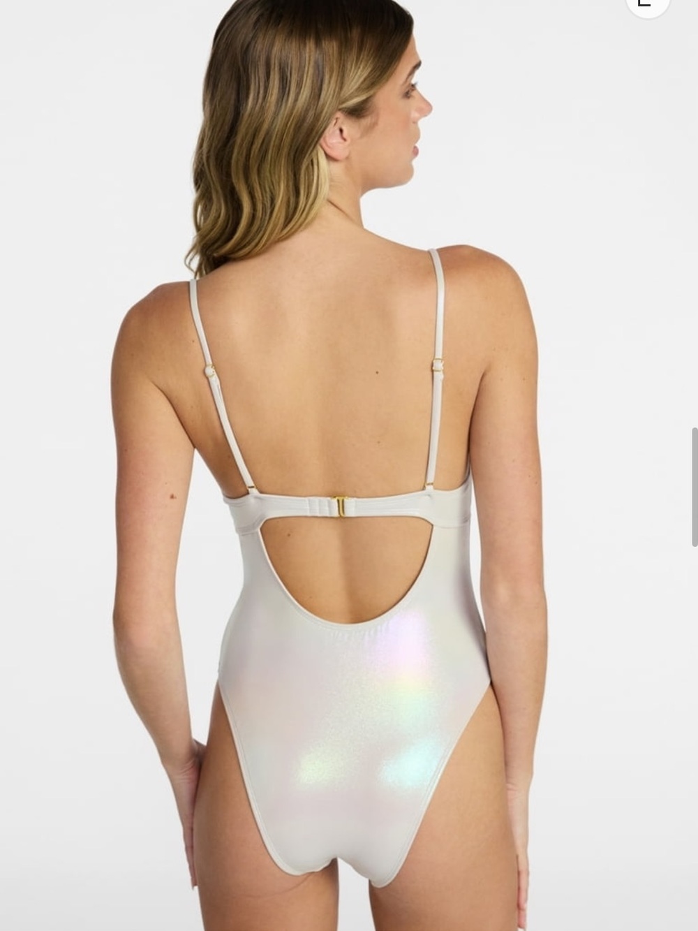 Iridescent White One-Piece Swimsuit M (8-10) BRAND NEW WITH TAGS - Picture 2 of 4